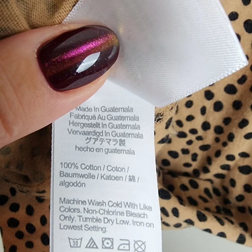 Crewcuts factory dress cheetah print 12 girls patch pockets